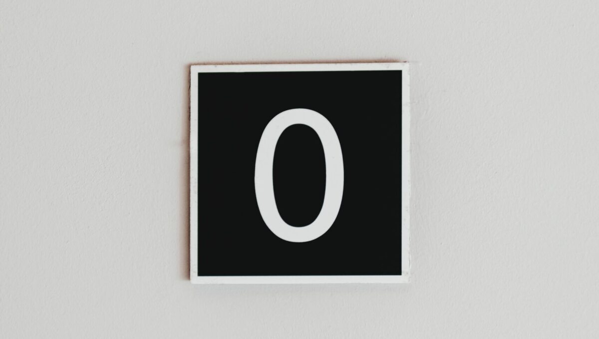 number Zero wall signage